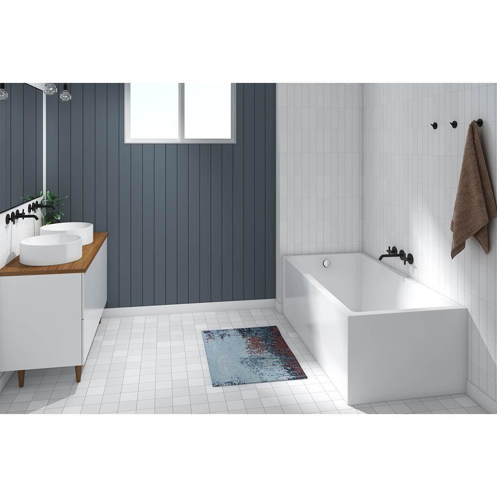 Acryline Trend II corner skirt bath right 59 5/8'' x 31 3/4'' x 17'' left hand drain Duo system