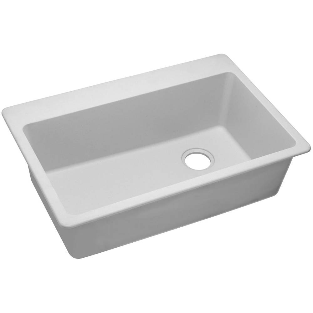 Elkay Quartz Classic 33'' x 22'' x 9-1/2'', Single Bowl Drop-in Sink, White