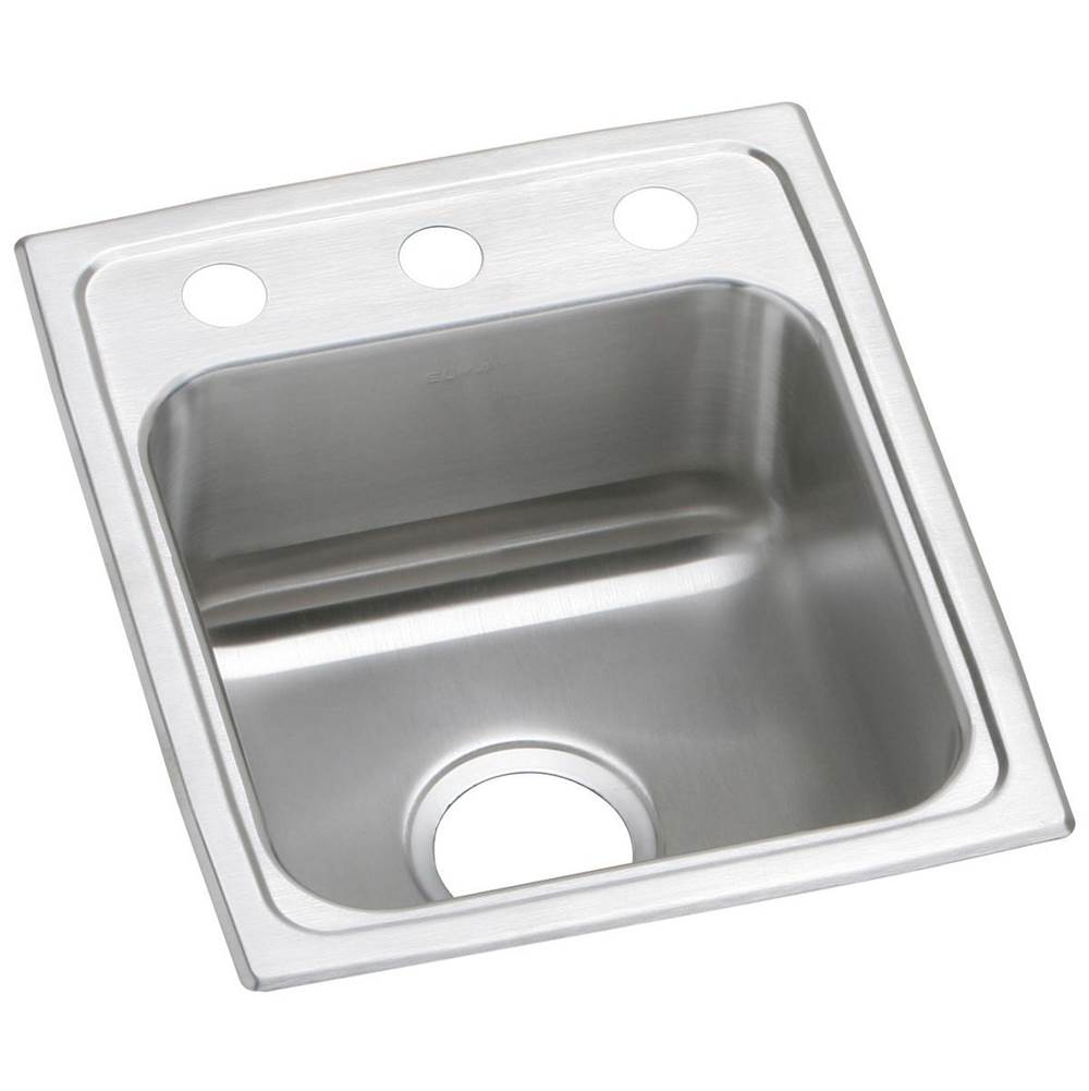 Elkay Celebrity Stainless Steel 15'' x 17-1/2'' x 7-1/8'', 2-Hole Single Bowl Drop-in Bar Sink