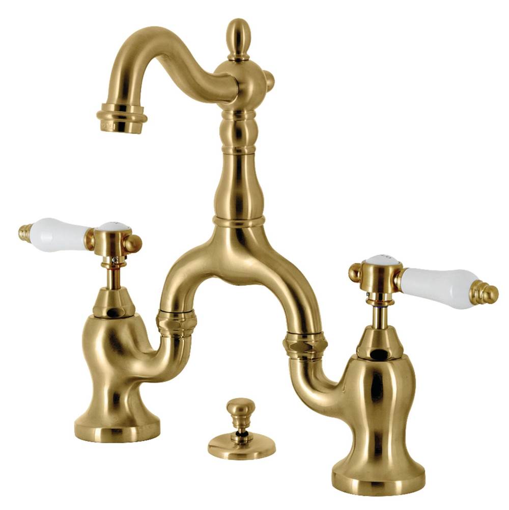 Kingston Brass Kingston Brass KS7977BPL Bel-Air Bridge Bathroom Faucet with Brass Pop-Up, Brushed Brass