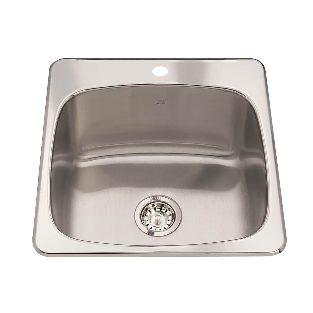 Kindred Utility Collection 20.13-in LR x 20.56-in FB x 10-in DP Drop In Single Bowl 1-Hole Stainless Steel Laundry Sink, QSL2020-10-1N