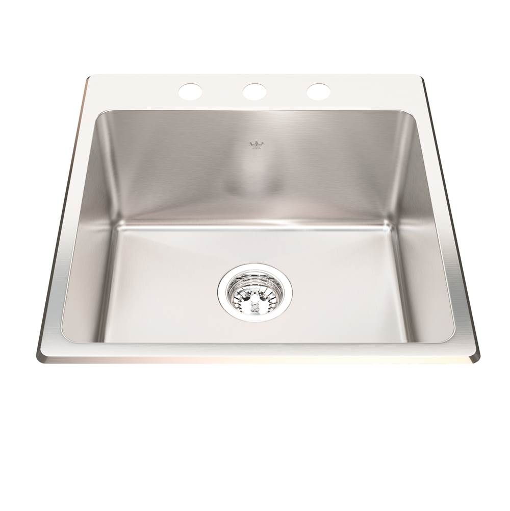 Kindred Utility Collection 20.13-in LR x 20.56-in FB Dualmount Single Bowl 3-Hole Stainless Steel Laundry Sink