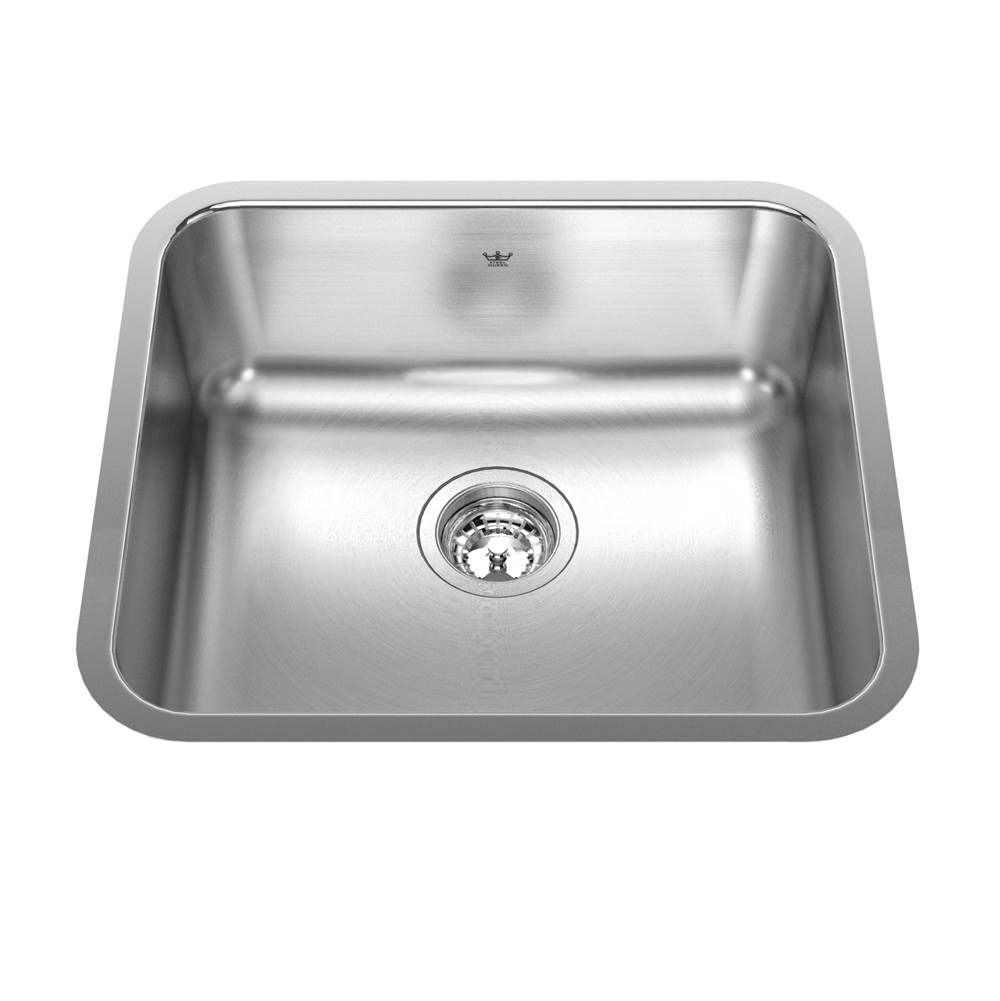 Kindred Steel Queen 19.75-in LR x 17.75-in FB x 8-in DP Undermount Single Bowl Stainless Steel Kitchen Sink, QSUA1820-8N