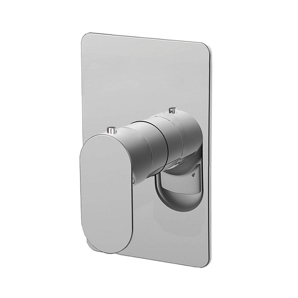 Lacava TRIM ONLY - Thermostatic Valve GPM 10 (60PSI) with rectangular back plate and oval lever handle