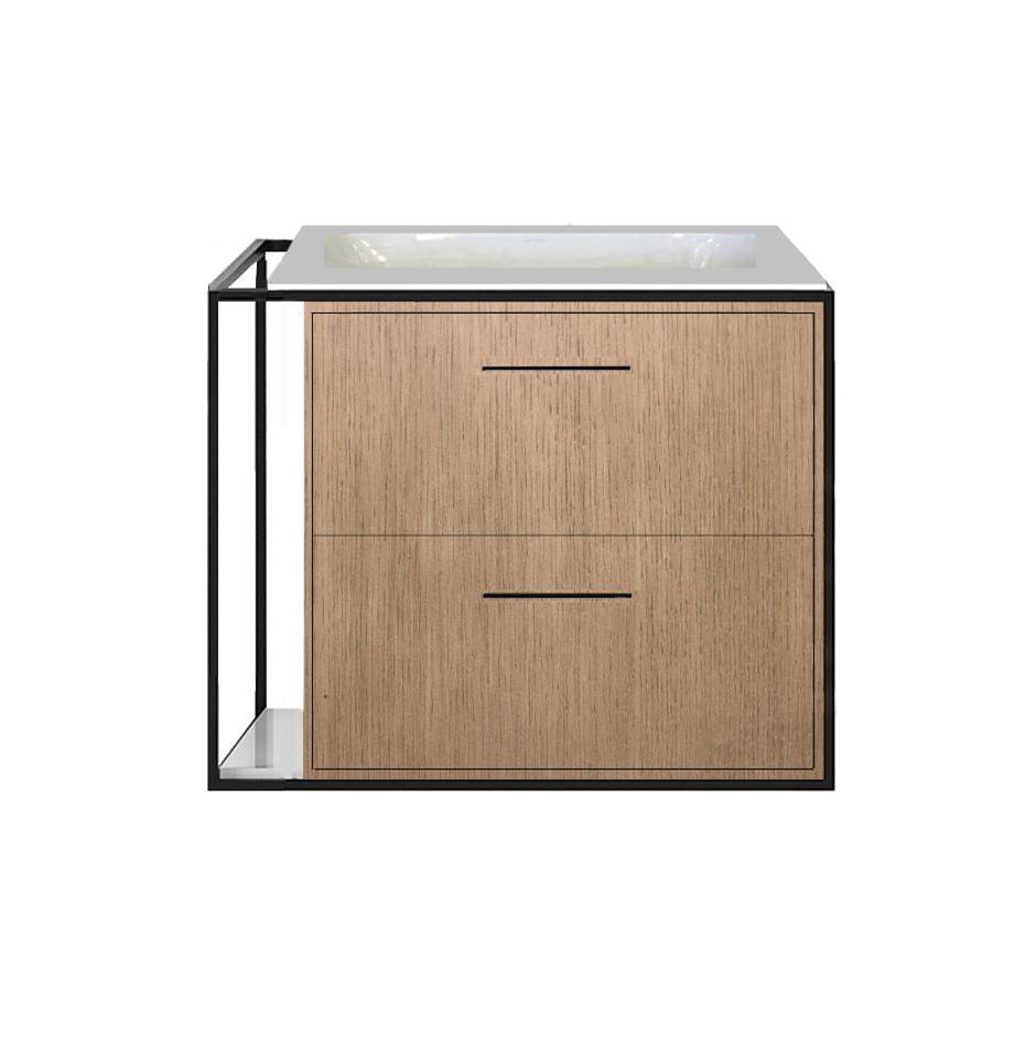 Lacava Cabinet of wall-mount under-counter vanity LIN-UN-24R with sink on the right