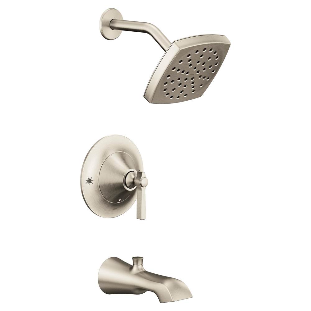 Moen Flara Posi-Temp Eco-Performance 1-Handle Tub and Shower Faucet Trim Kit in Brushed Nickel (Valve Sold Separately)