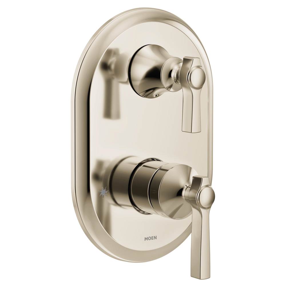Moen Flara M-CORE 3-Series 2-Handle Shower Trim with Integrated Transfer Valve in Polished Nickel (Valve Sold Separately)