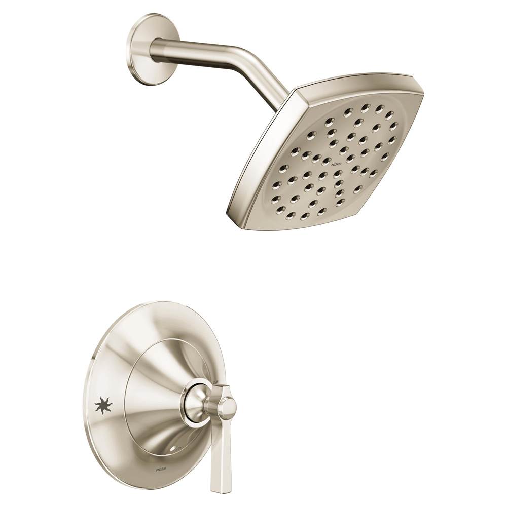 Moen Flara Posi-Temp Rain Shower 1-Handle Eco-Performance Shower Only Faucet Trim Kit in Polished Nickel (Valve Sold Separately)