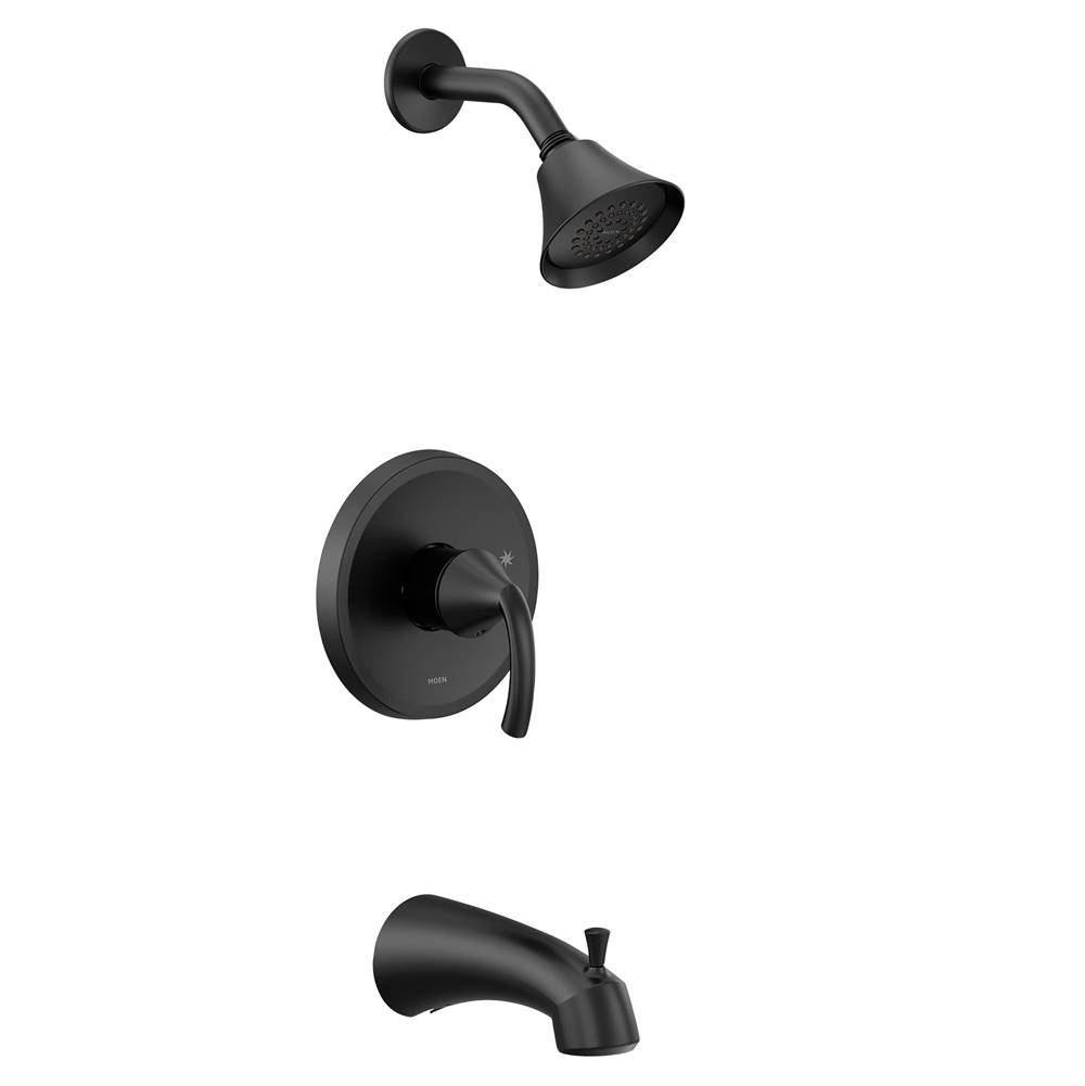 Moen Glyde M-CORE 2-Series Eco Performance 1-Handle Tub and Shower Trim Kit in Matte Black (Valve Sold Separately)