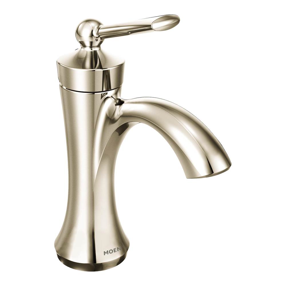 Moen Wynford One-Handle High-Arc Bathroom Faucet with Drain Assembly, Polished Nickel