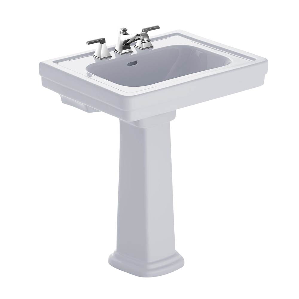 TOTO Toto® Promenade® 27-1/2'' X 22-1/4'' Rectangular Pedestal Bathroom Sink For Single Hole Faucets, Cotton White