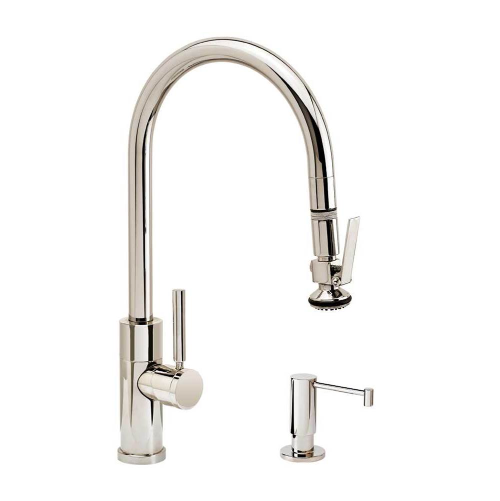 Waterstone Waterstone Modern PLP Pulldown Faucet - Lever Sprayer - Angled Spout - 2pc. Suite