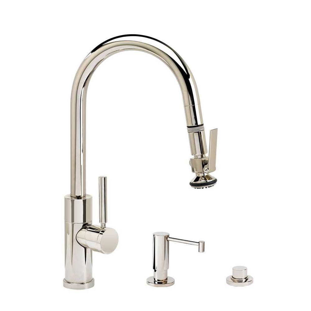 Waterstone Waterstone Modern Prep Size PLP Pulldown Faucet - Lever Sprayer - Angled Spout - 3pc. Suite